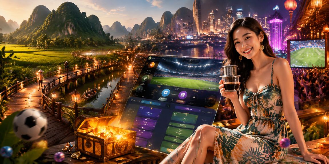 Cảnh quan Ninh Bình buổi sáng với người dân ngồi cà phê và xem kết quả xổ số